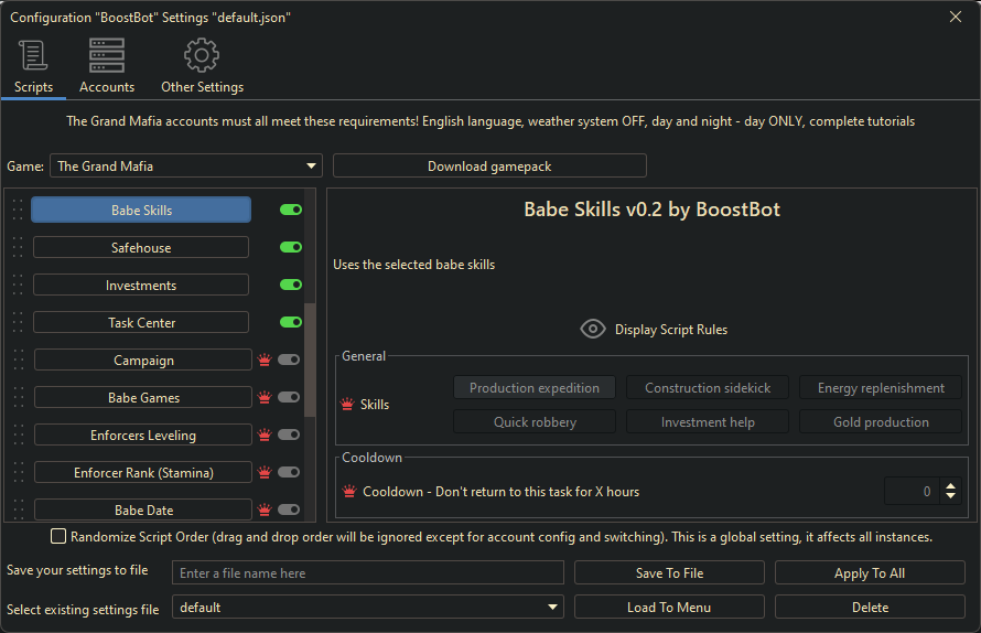 Grand Mafia Bot 3 Grand Mafia Bot Settings 4