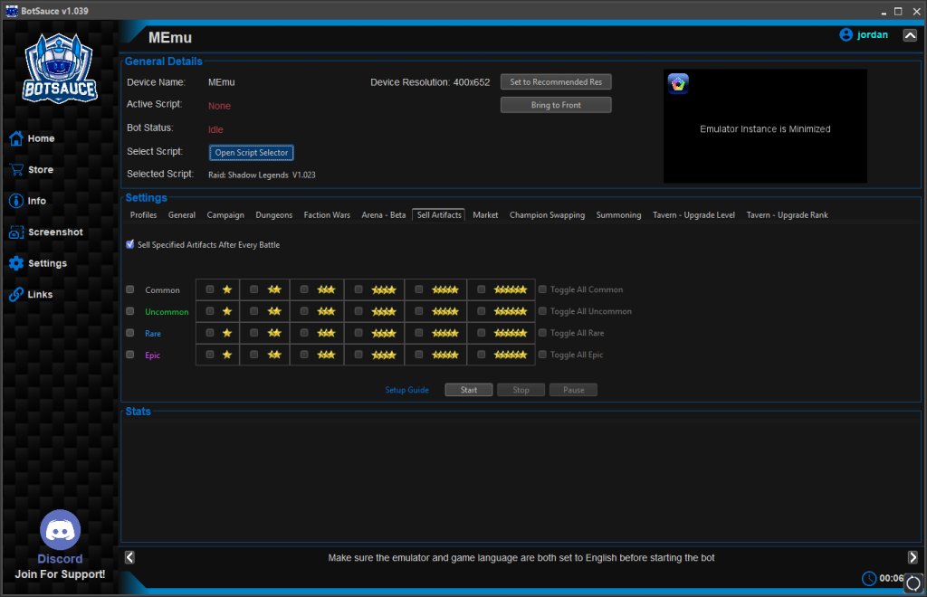 Raid Shadow Legends Bot Settings 10