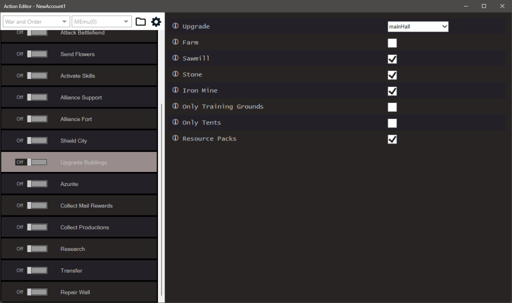 War And Order Bot Settings 2