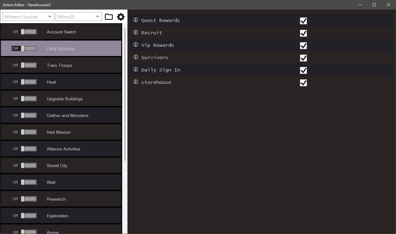 Whiteout Survival bot settings, screenshot 3