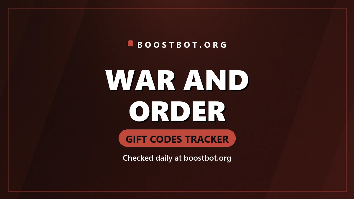War And Order Gift Codes Tracker, Checked Daily At Boostbot.org