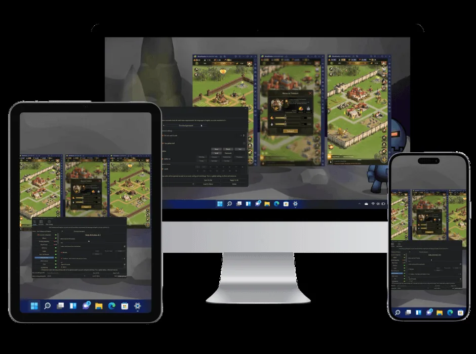 Rise Of Castles Bot Running On Pc And Mobile Devices