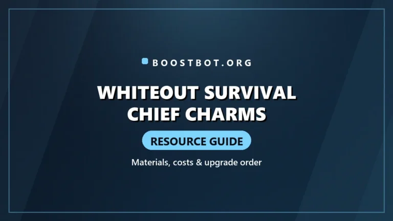 Whiteout Survival Chief Charms Resource Guide Card